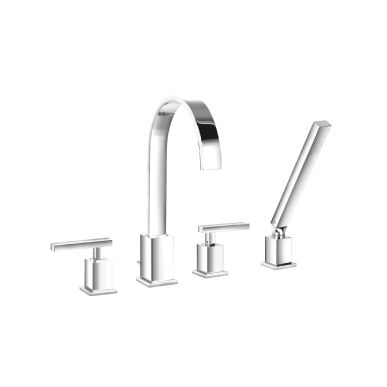 Isenberg 150.2400BN 4 Hole Deck Mounted Roman Tub Faucet with Hand Shower - Brushed Nickel