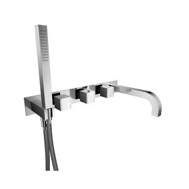 Isenberg 150.2691CP Wall Mount Tub Filler with Hand Shower - Chrome