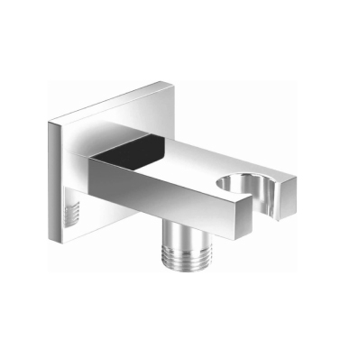 Isenberg HS8006BN Square Wall Elbow with Holder Combo - Brushed Nickel