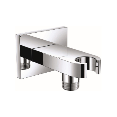 Isenberg HS8007BN Square Wall Elbow with Holder Combo - Brushed Nickel