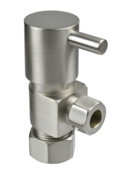 Mountain Plumbing MT5003L-NL/BRN 1/2" Compression (5/8" O.D.) Inlet x 3/8" O.D. Compression Outlet - Brushed Nickel