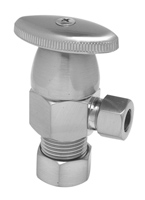 Mountain Plumbing MT6003-NL/AB Deluxe Brass Oval Handle Angle Valve - (5/8" O.D.) 1/2" Compression Inlet x 3/8" O.D. Compression Outlet - Antique Brass