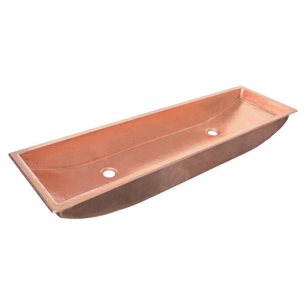 Native Trails CPS408 Trough 48" Bathroom Sink - Polished Copper - Click Image to Close