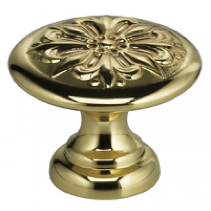 Omnia 7105/30 Cabinet Knob 1-3/16" dia - Polished Brass