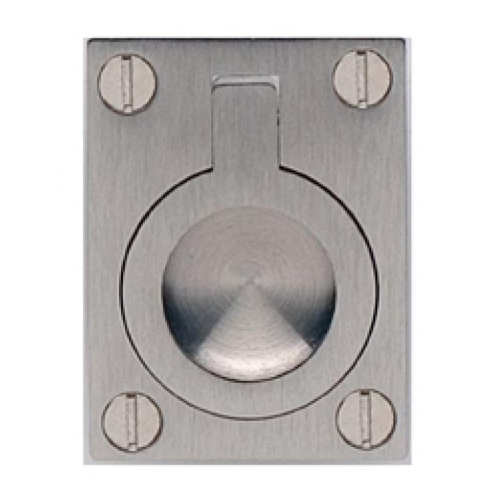 Omnia 9587/50 Drop Ring Flush Pull 2" - Satin Nickel Plated