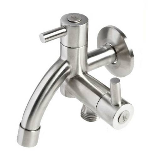 Outdoor Shower CAP-HBWS-4122 Stainless Steel Wall Mount Hose Bibb with Spout - Click Image to Close