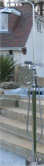 Outdoor Shower HC-4000-DLX Free Standing Hot and Cold Water Shower with ADA Lever Handle - Click Image to Close
