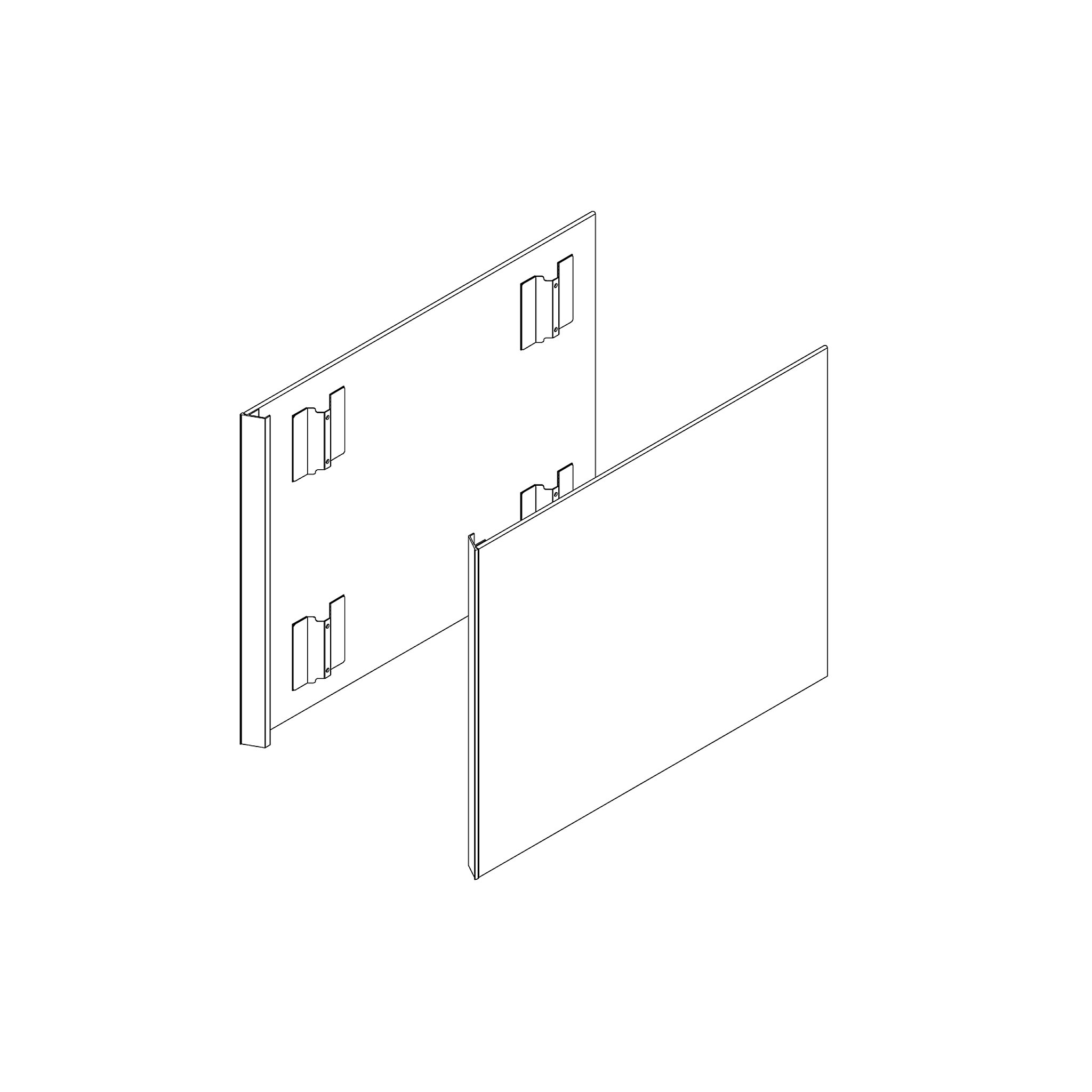 Robern VM2SKH3D18-19 Cartesian & Profiles Side Kit, 22-1/2" H x 18" D, Pair Side Kits, Satin White