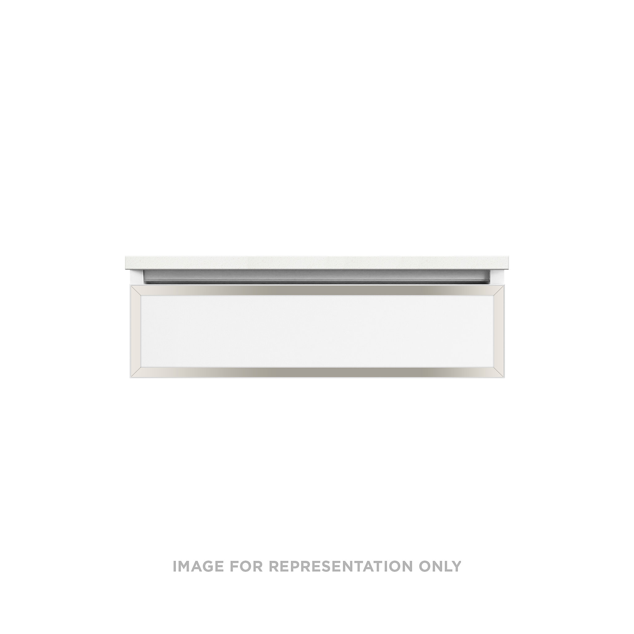 Robern VP30H1D21T11N77 Profiles Framed Vanity, 30" x 7-1/2" x 21", Tinted Gray Mirror, Polished Nickel Frame, Tip Out Drawer
