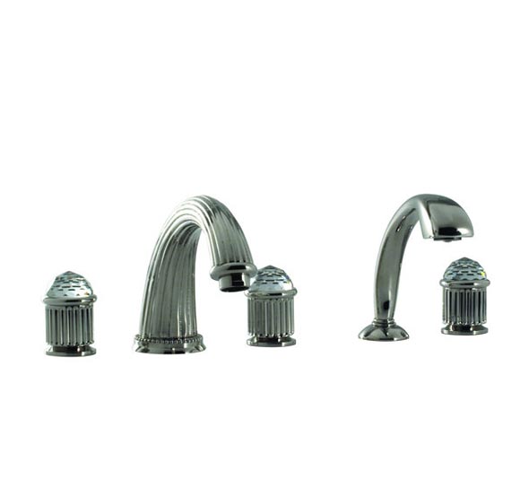 1155CD-TM SANTEC MONARCH ROMAN TUB FILLER SET WITH HAND HELD SHOWER WITH "CD" HANDLES - Click Image to Close