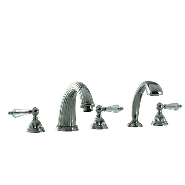 1155LC-TM SANTEC MONARCH ROMAN TUB FILLER SET WITH HAND HELD SHOWER WITH "LC" HANDLES