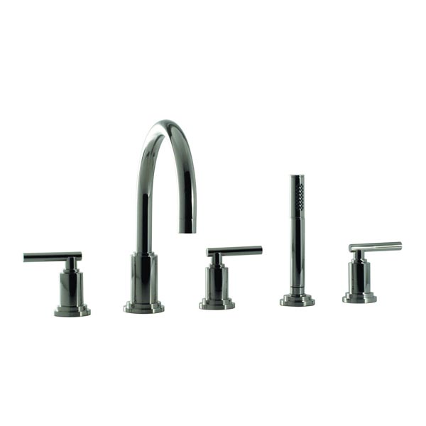 3555TJ SANTEC MODENA III ROMAN TUB FILLER WITH TJ HANDLES AND HAND SHOWER - Click Image to Close